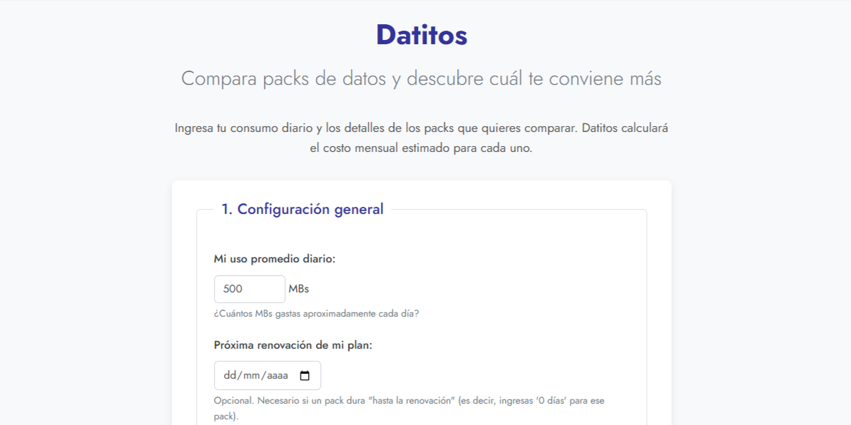 Datitos project screenshot